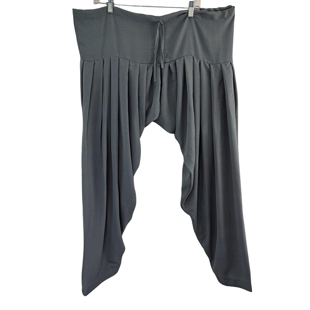 Vintage Y2K Polka Dot Harem Pants Womens M Gray Draped Flowy Boho Avant Garde